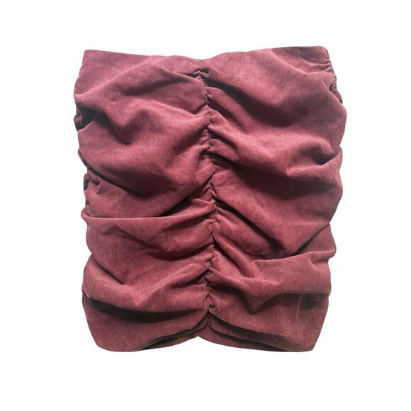 Zara Ruched Skirt NWT Small Pink Mauve Corduroy High‎ Rise Draped Mini Skirt NEW - Picture 1 of 4